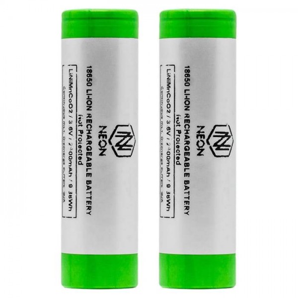 Neon 18650 2600mAh Battery - Twin Pack