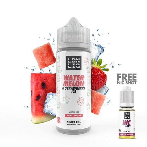 LDN LIQ Watermelon & Strawberry Ice 100ml Short Fill E-Liquid