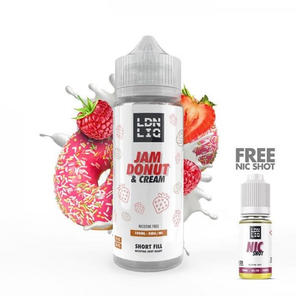 LDN LIQ Jam Donut & Cream 100ml Short Fill E-Liquid