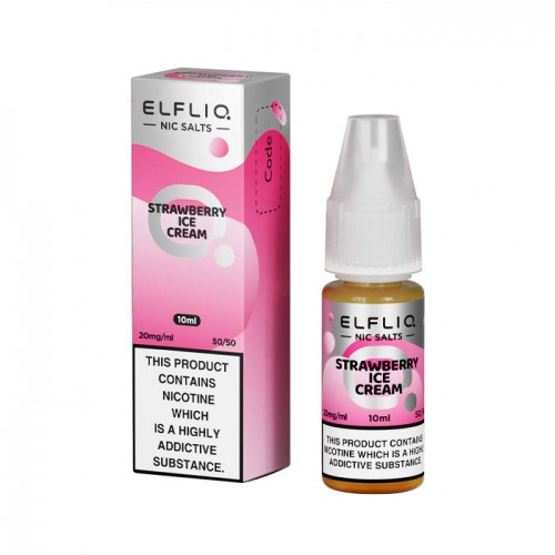 ELFLIQ Strawberry Ice Cream 10ml Nicotine Sal...