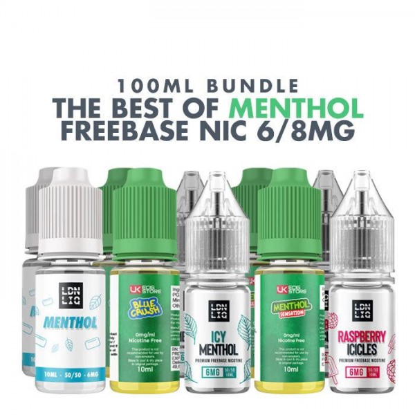 Best Menthol E-Liquids 10 x 10ml Bundle - 6/8mg