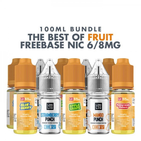 Best Fruit E-Liquids 10 x 10ml Bundle - 6/8mg