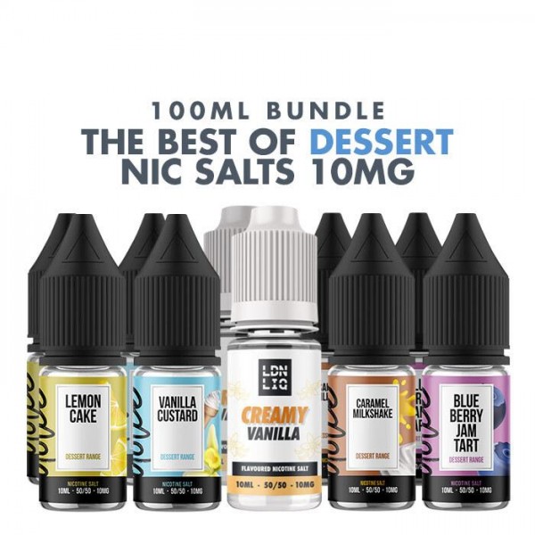 Best Dessert E-Liquids 10 x 10ml Nic Salt Bundle - 10mg