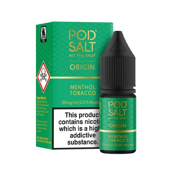 Pod Salt Origin Menthol Tobacco 10ml Nicotine Salt E-Liquid