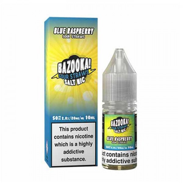 Bazooka Sour Straws Blue Raspberry 10ml Nic Salt