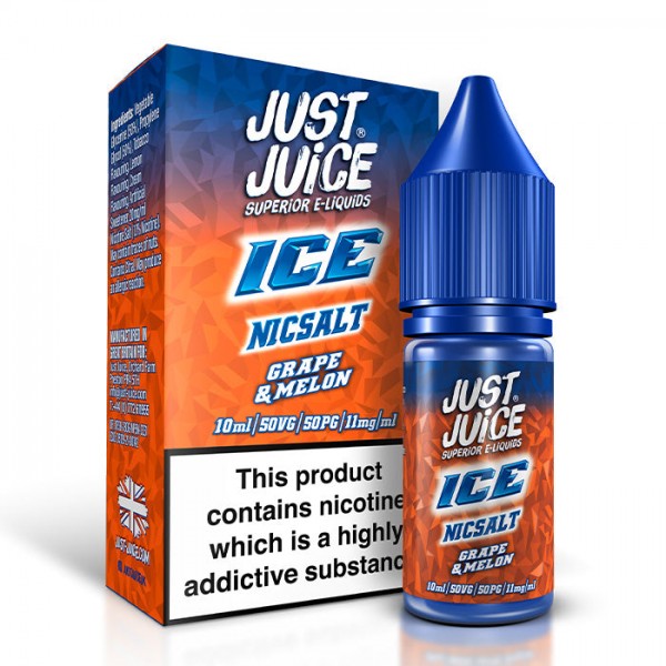 Just Juice Ice Range Grape & Melon 10ml Nicotine Salt E-Liquid