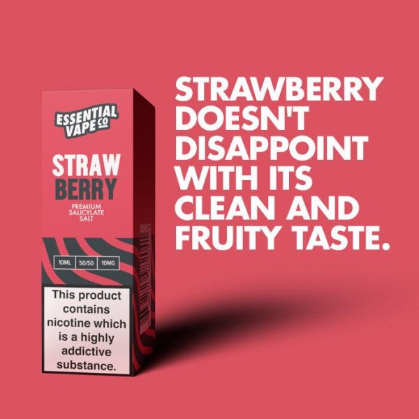 Essential Vape Co Strawberry - 10ml Nicotine Salt E-Liquid