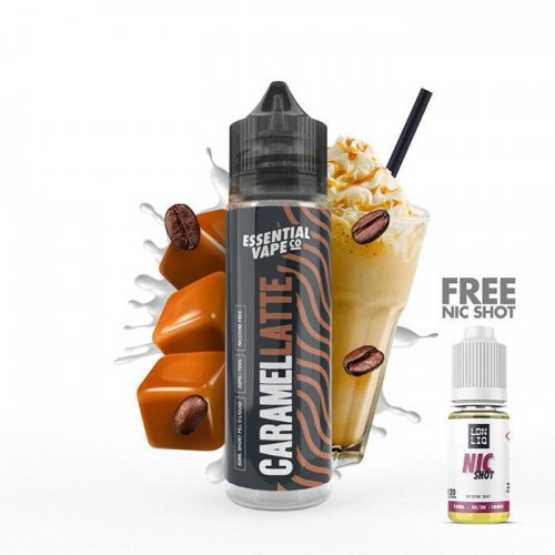 Essential Vape Co Caramel Latte 50ml Short Fi...