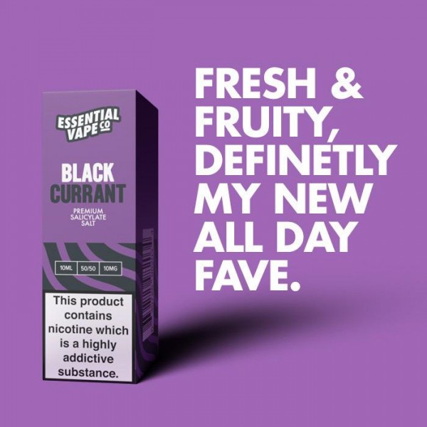 Essential Vape Co Blackcurrant - 10ml Nicotine Salt E-Liquid