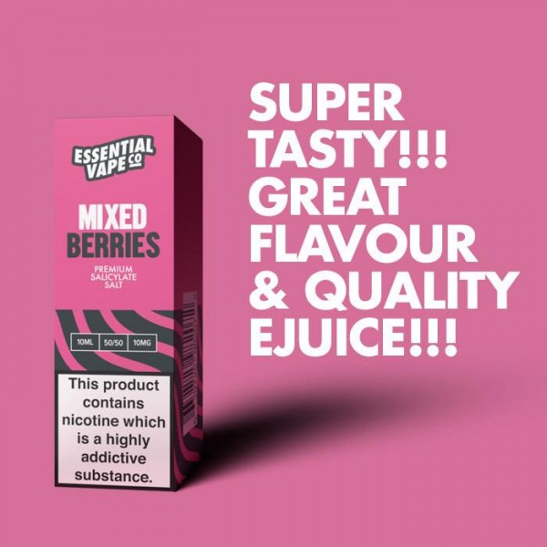 Essential Vape Co Mixed Berries - 10ml Nicotine Salt E-Liquid